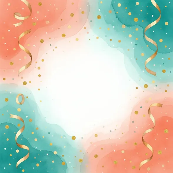 Watercolour birthday illustration with soft pinks and warm tones