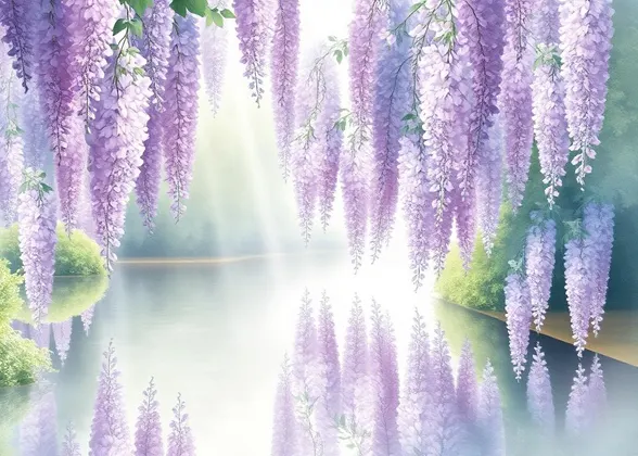 Tranquil garden scene with soft light