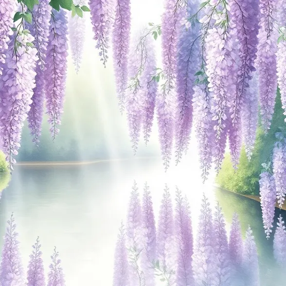 Watercolour peaceful garden for quiet remembrance and tribute